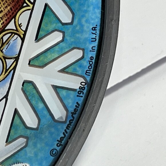 Vintage Glassmasters Christmas 1981 Stained Glass Winter Scene - Picture 4 of 4